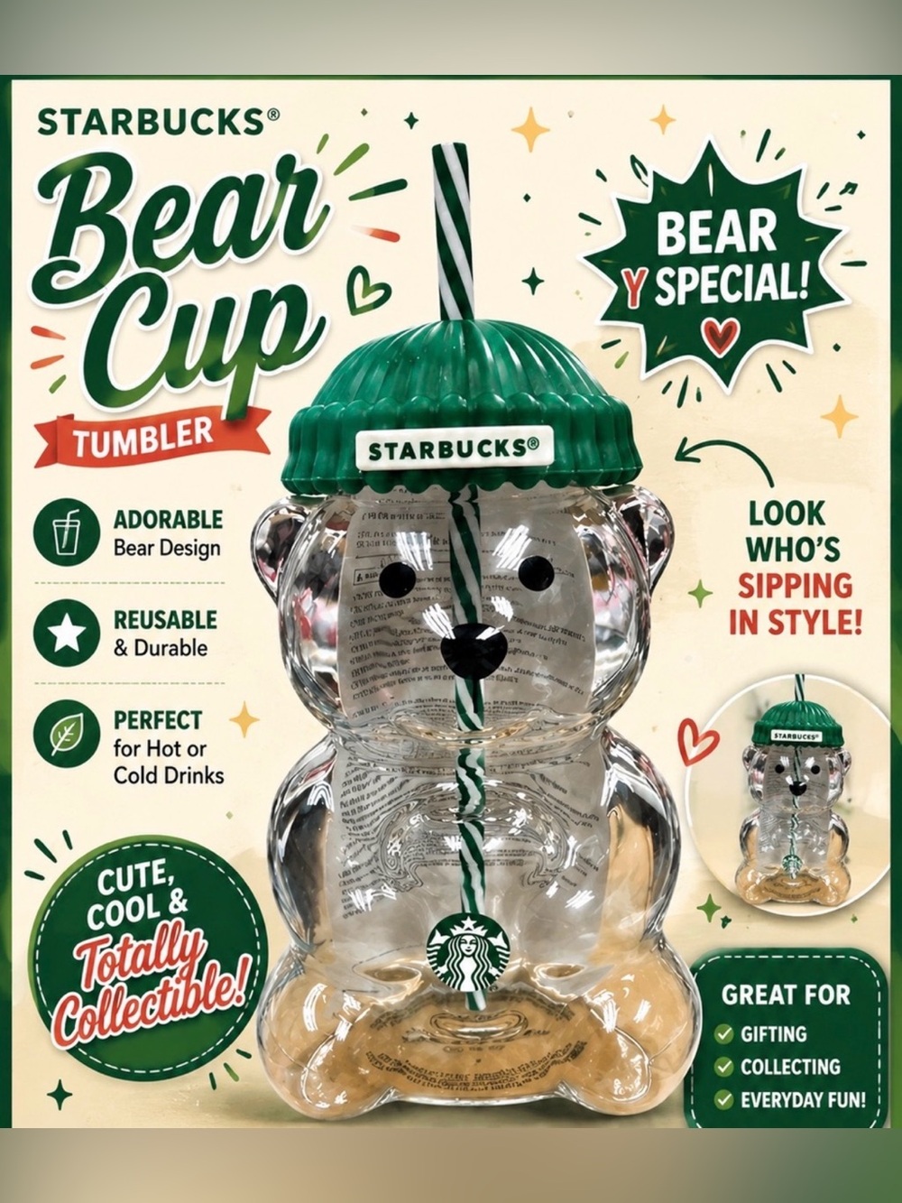 Starbucks Bear Tumbler NIB